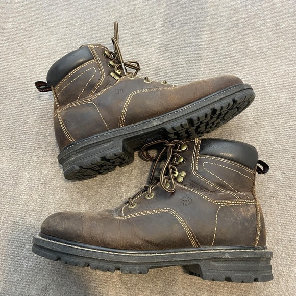 Wolverine Work Boots Mens Size 10.5 Brown Leather Slip Oil Resistant W08688 - Picture 7 of 12